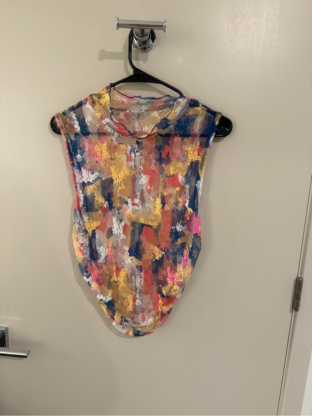 Free people sheer Abstract Print Sleeveless Women’s Top - Multicolor